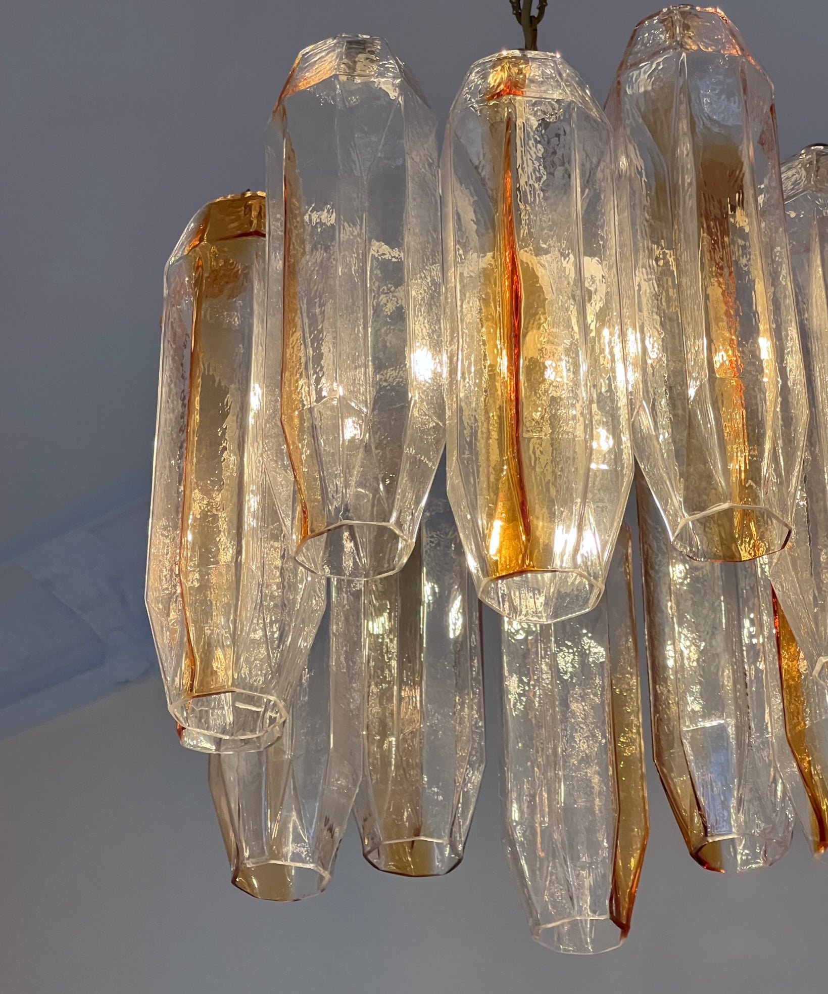 Vintage Murano golden/clear chandelier