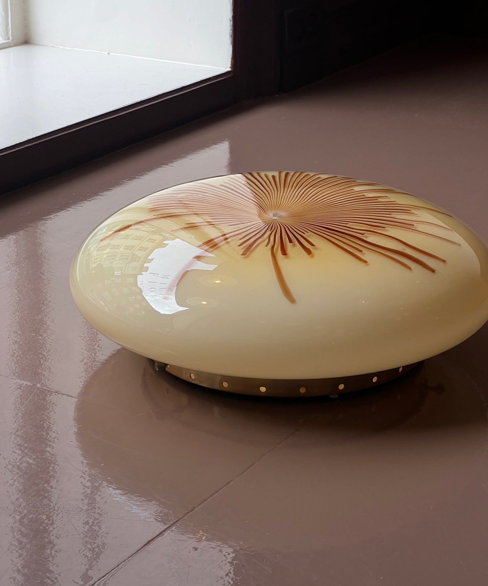 Vintage Ludovico Diaz de Santillana Murano Anemone ceiling/wall lamp (D38)