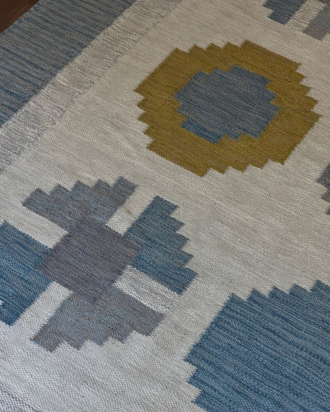 Large vintage flat weave rug
