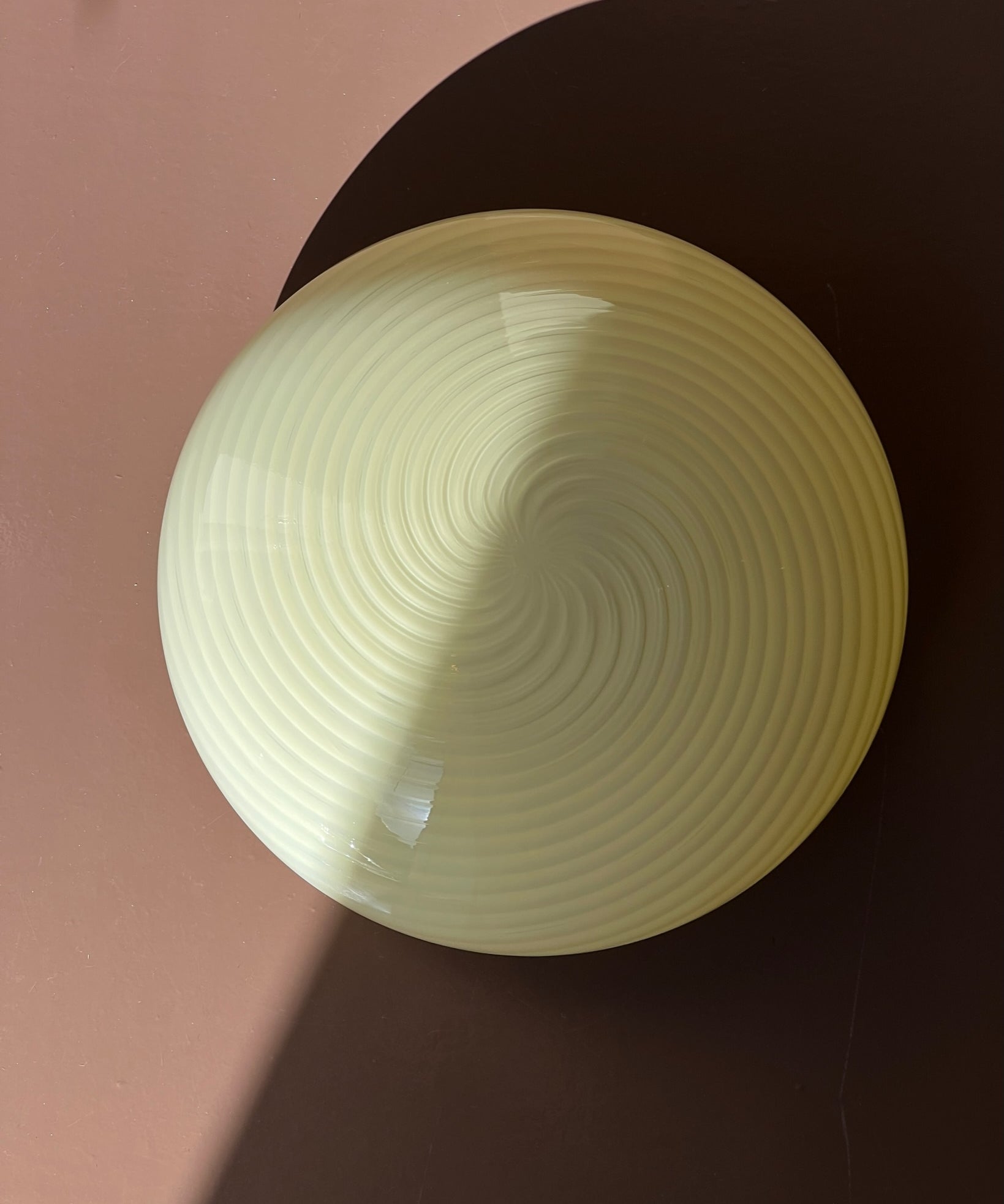Vintage Murano yellow swirl ceiling/wall lamp (D29)