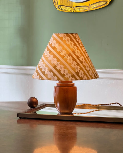 Vintage wooden table lamp (incl. lampshade)