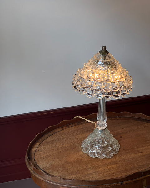 Vintage large clear Murano table lamp