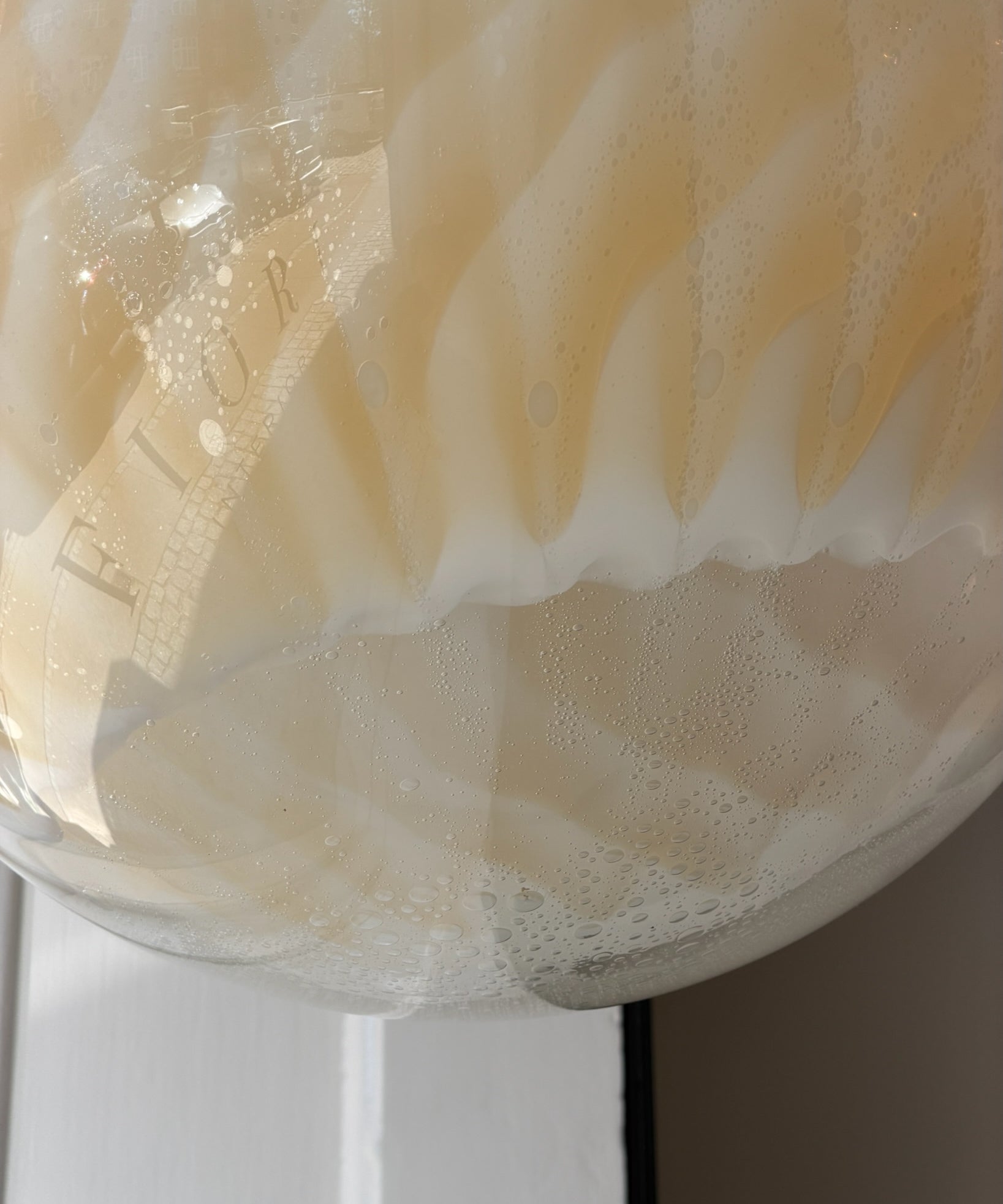 Vintage golden clear Murano ceiling lamp (D40)