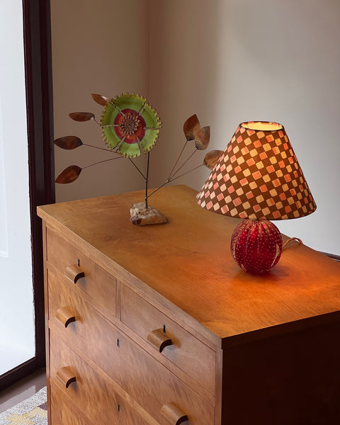 Vintage red Murano table lamp (2 available)