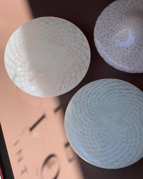 Vintage Murano white dotted ceiling/wall lamp (D30)