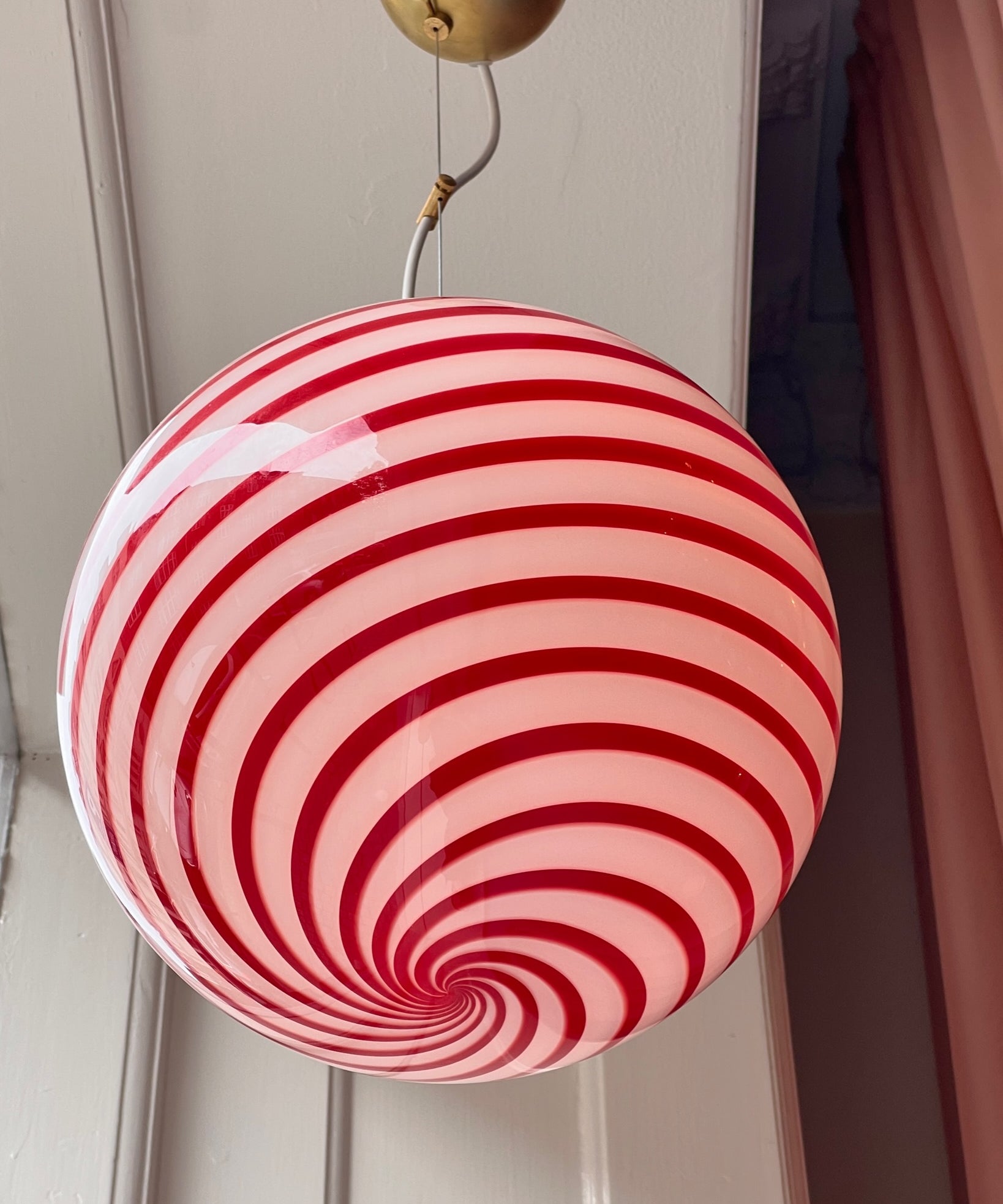 Candy ceiling lamp - Red swirl (D30)