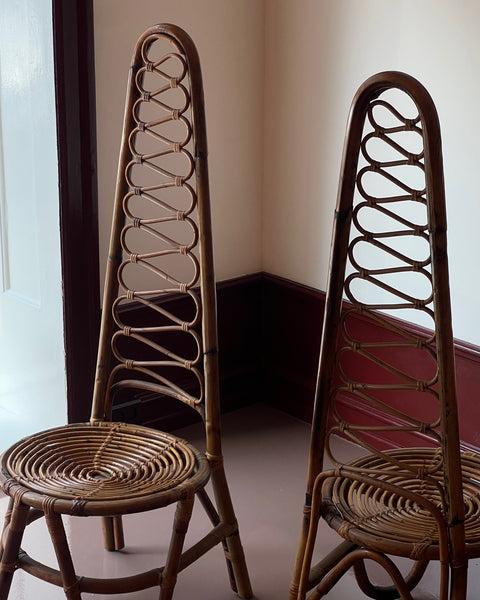 Vintage rattan/bamboo chair, Italy, 1960s (2 available)