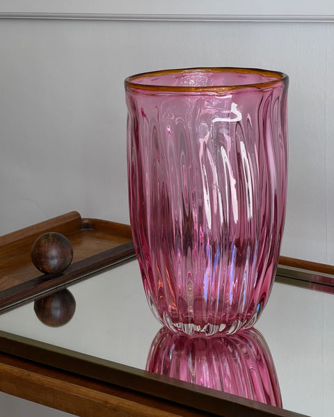 Vintage pink Murano vase