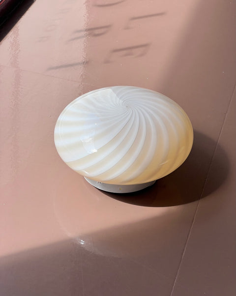 Vintage Murano yellow/cream swirl ceiling/wall lamp (D25)