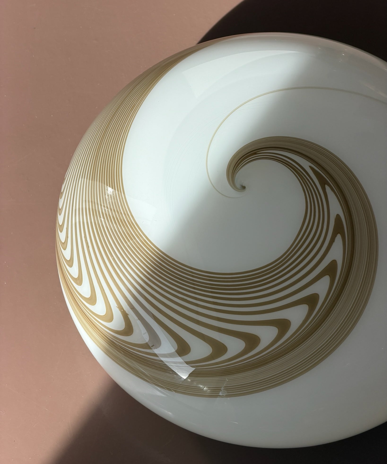 Vintage Murano brown/white swirl ceiling/wall lamp (D40)