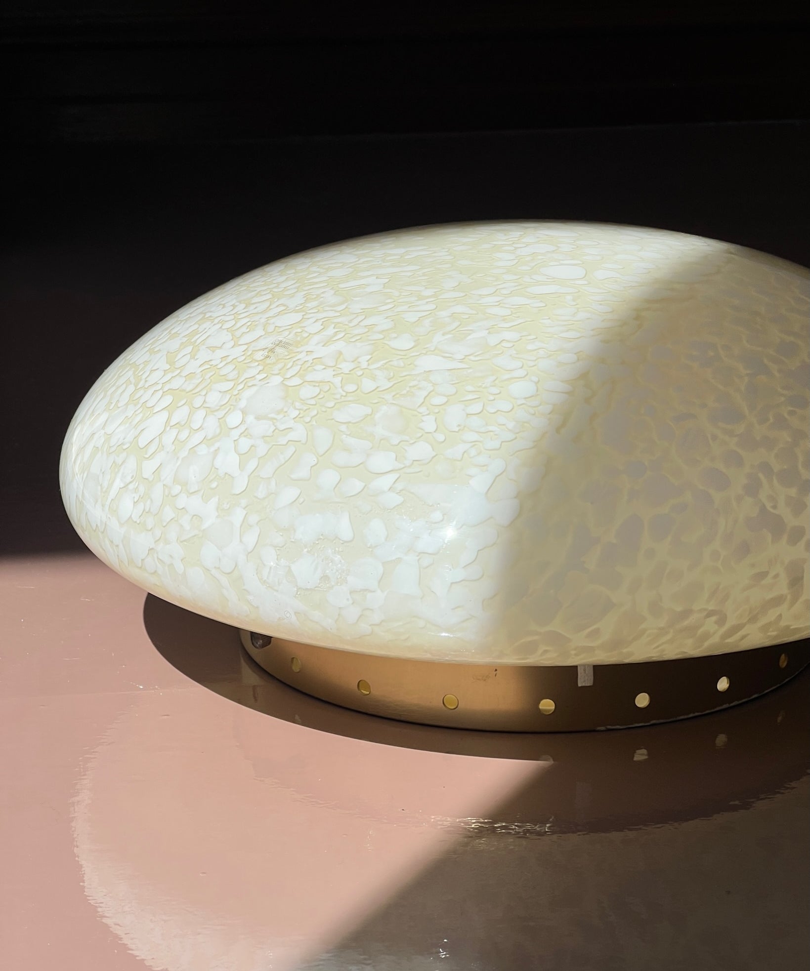 Vintage Murano white/creme dotted ceiling/wall lamp (D36)
