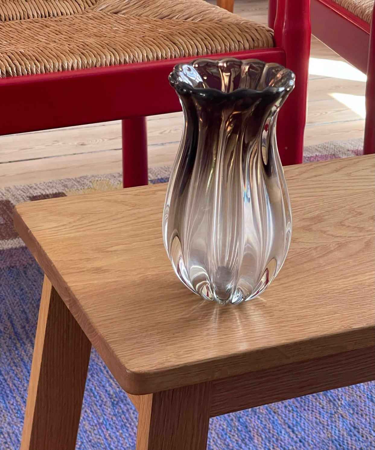Vintage clear / dark Murano vase