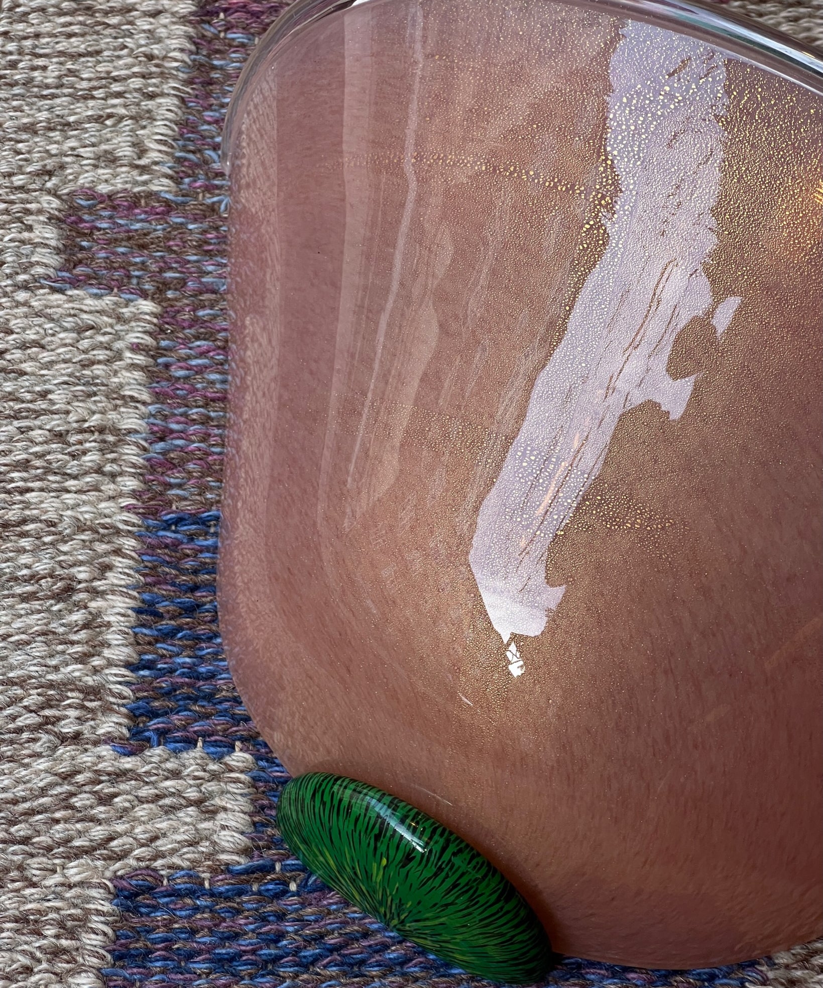 Vintage golden pink Murano wall lamps