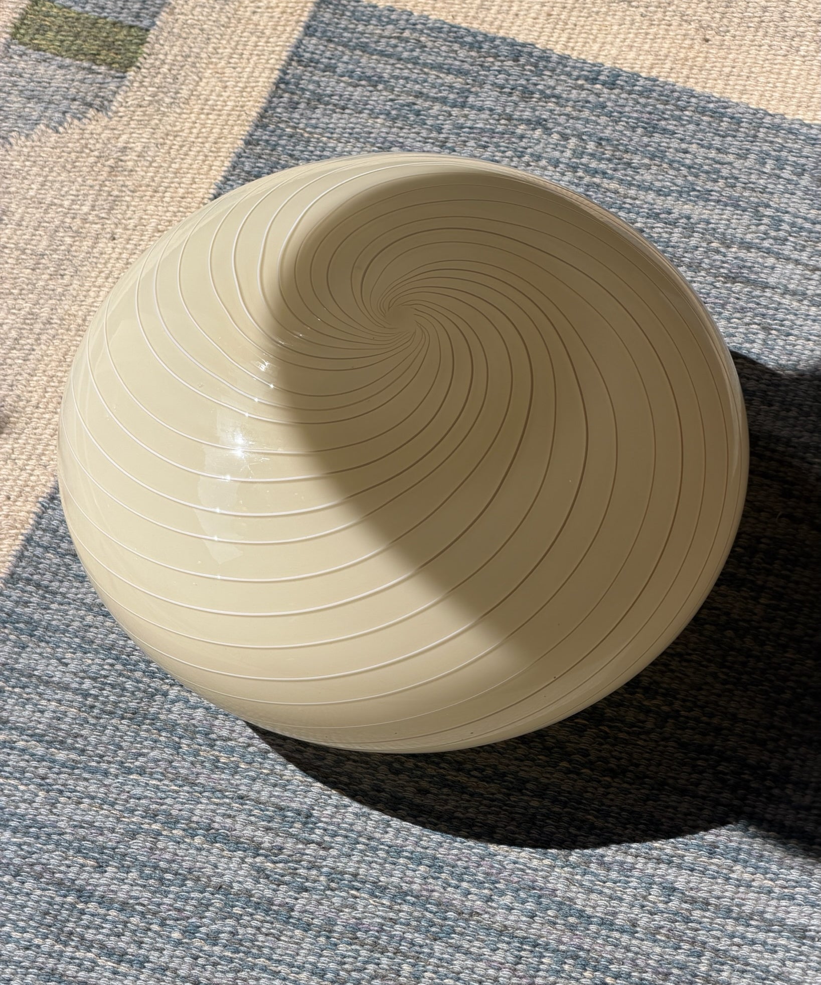 Vintage Murano cream/white swirl ceiling/wall lamp (D36)