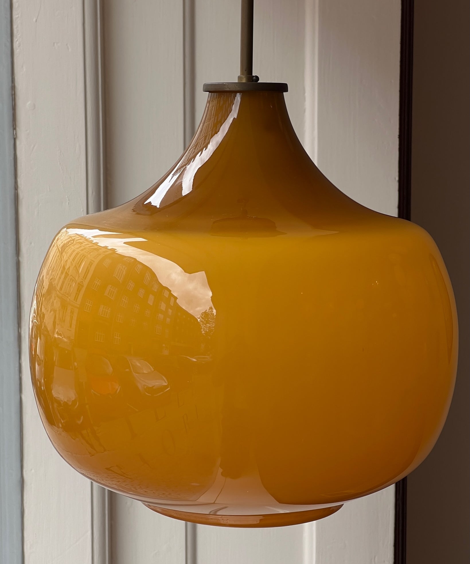 Vintage Massimo Vignelli Venini amber ceiling lamp (35 cm)
