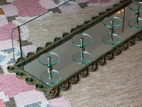 Vintage large hat shelf with coat rack