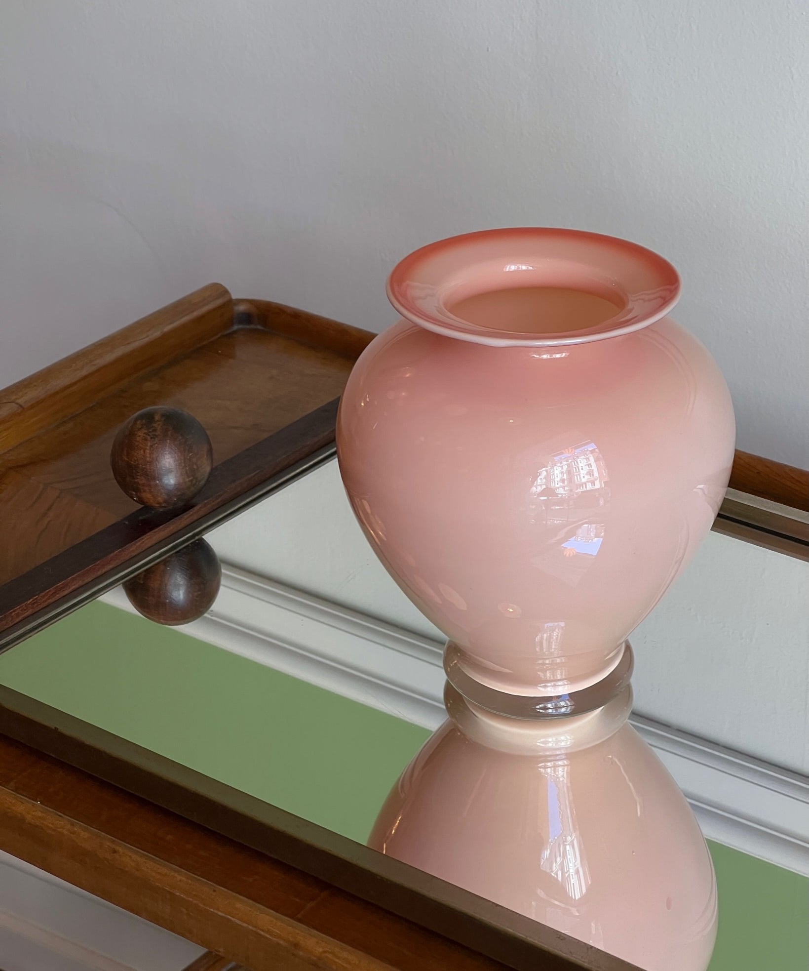 Vintage peach Murano vase