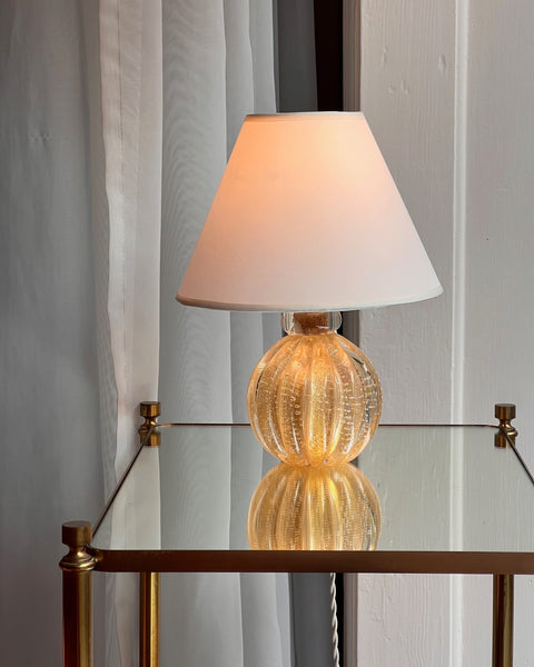 Vintage clear/golden swirl Murano table lamp