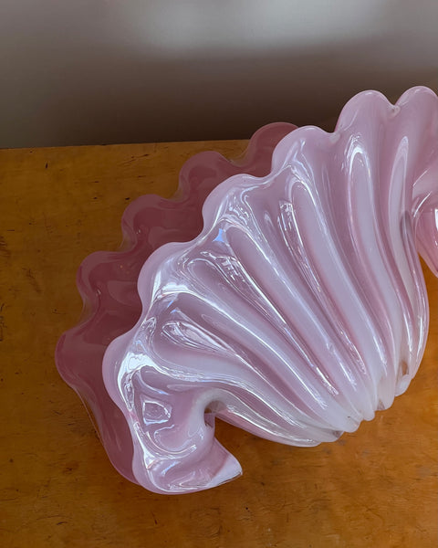 Vintage opal pink Murano shell bowl (Large)