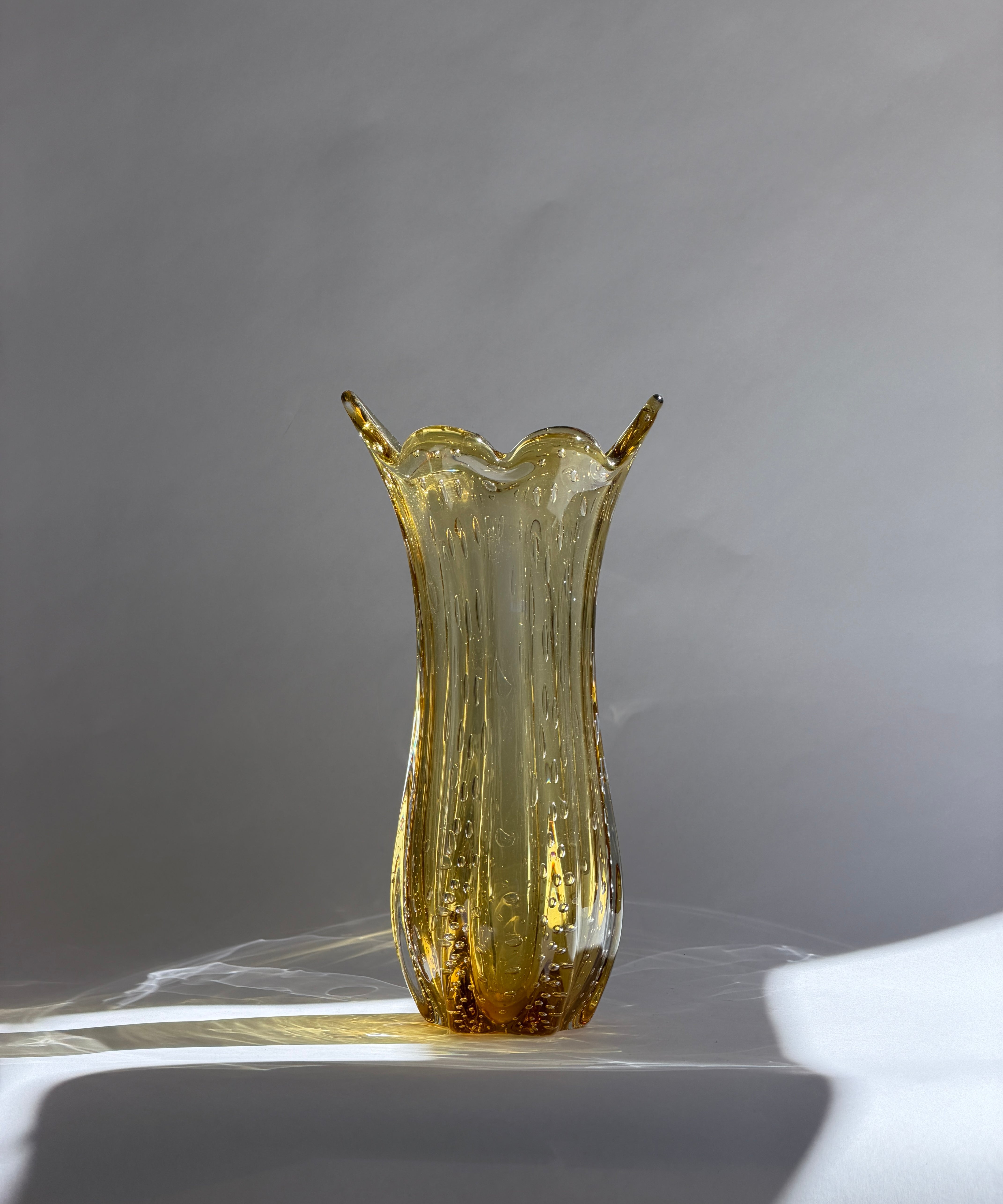 Vintage yellow/golden Murano vase