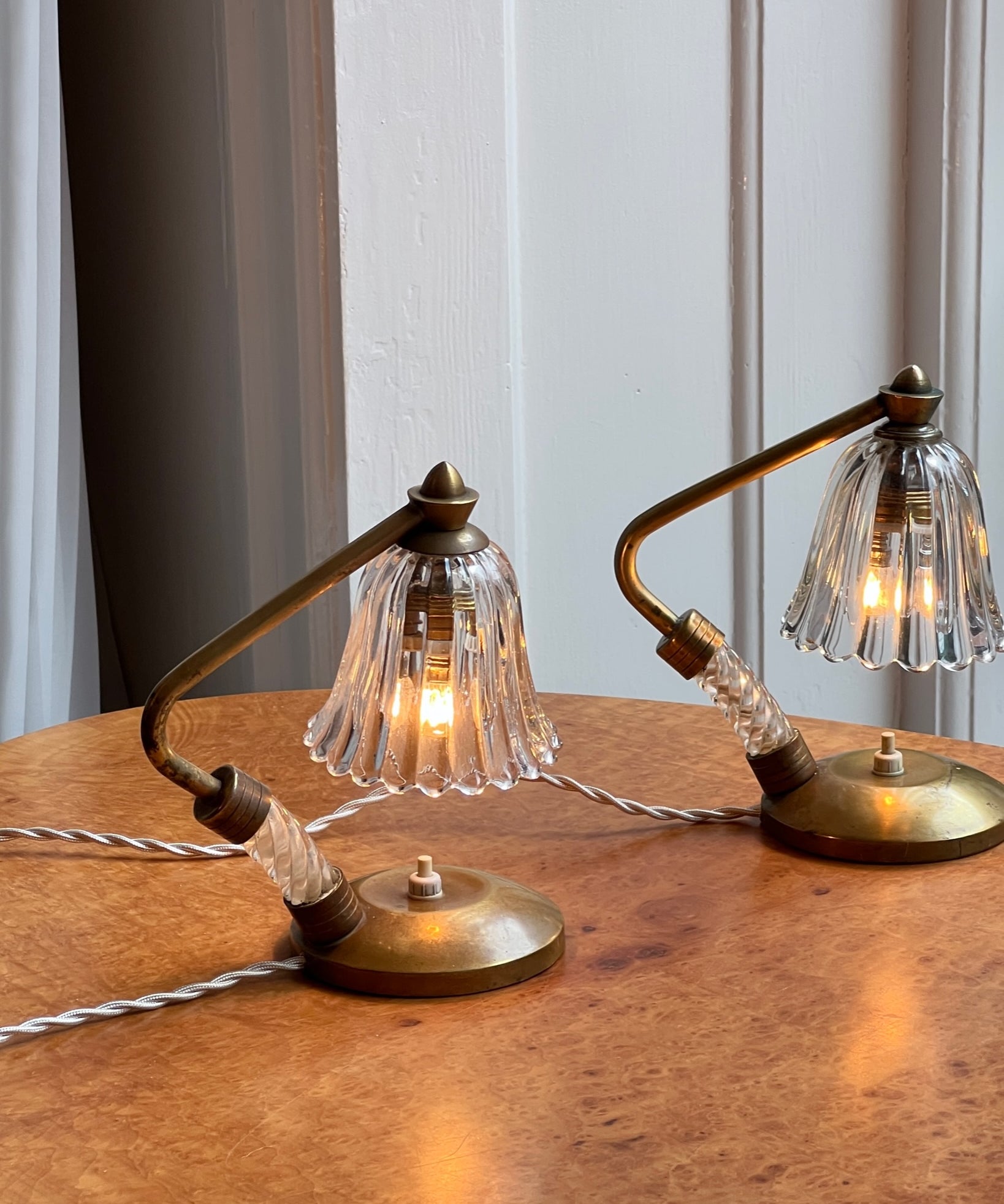 Vintage clear Murano table lamp