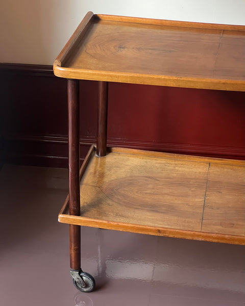 Vintage wooden trolley/table with wheels