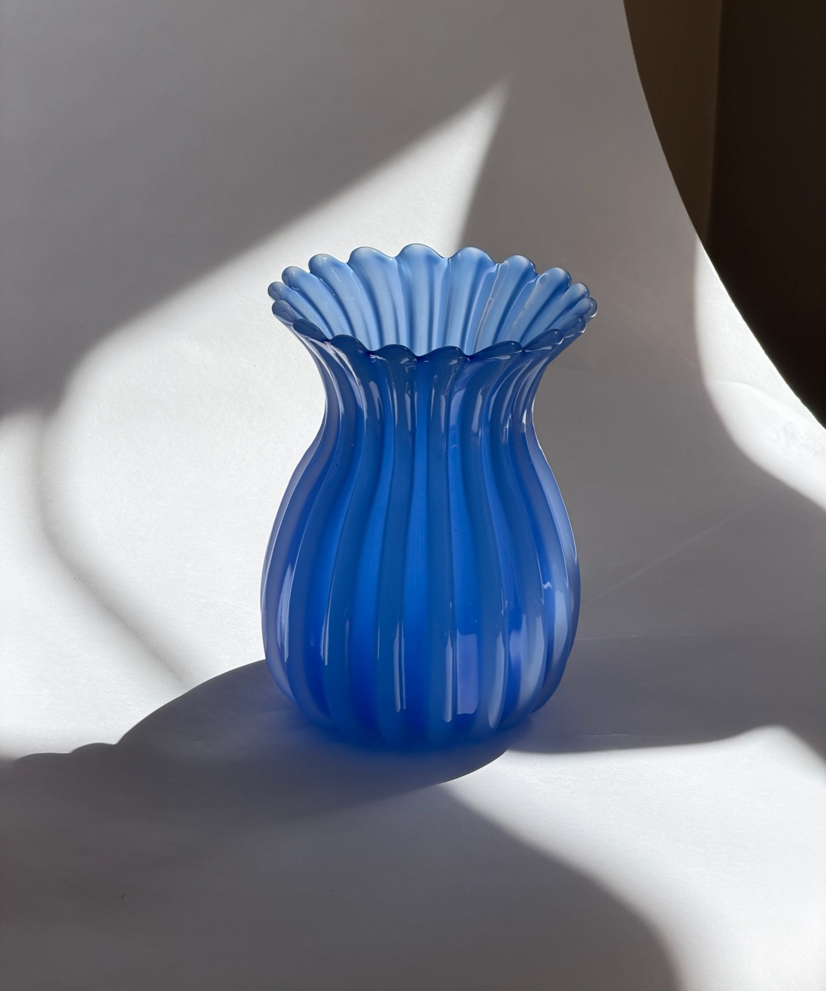 Vintage opal blue Murano vase