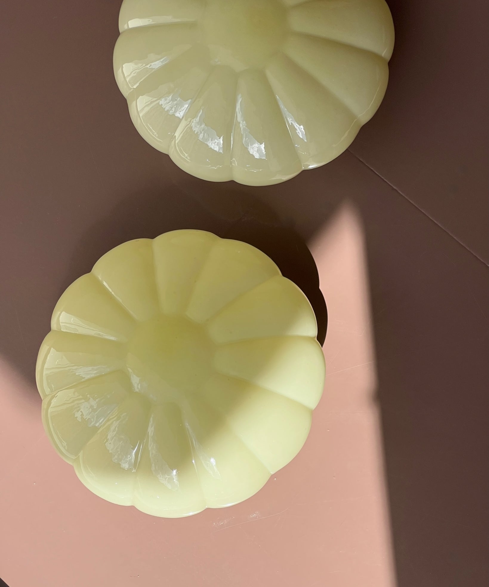 Vintage Murano opal yellow ceiling/wall lamp (D28)
