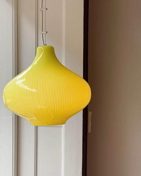 Vintage Massimo Vignelli yellow/white ceiling lamp