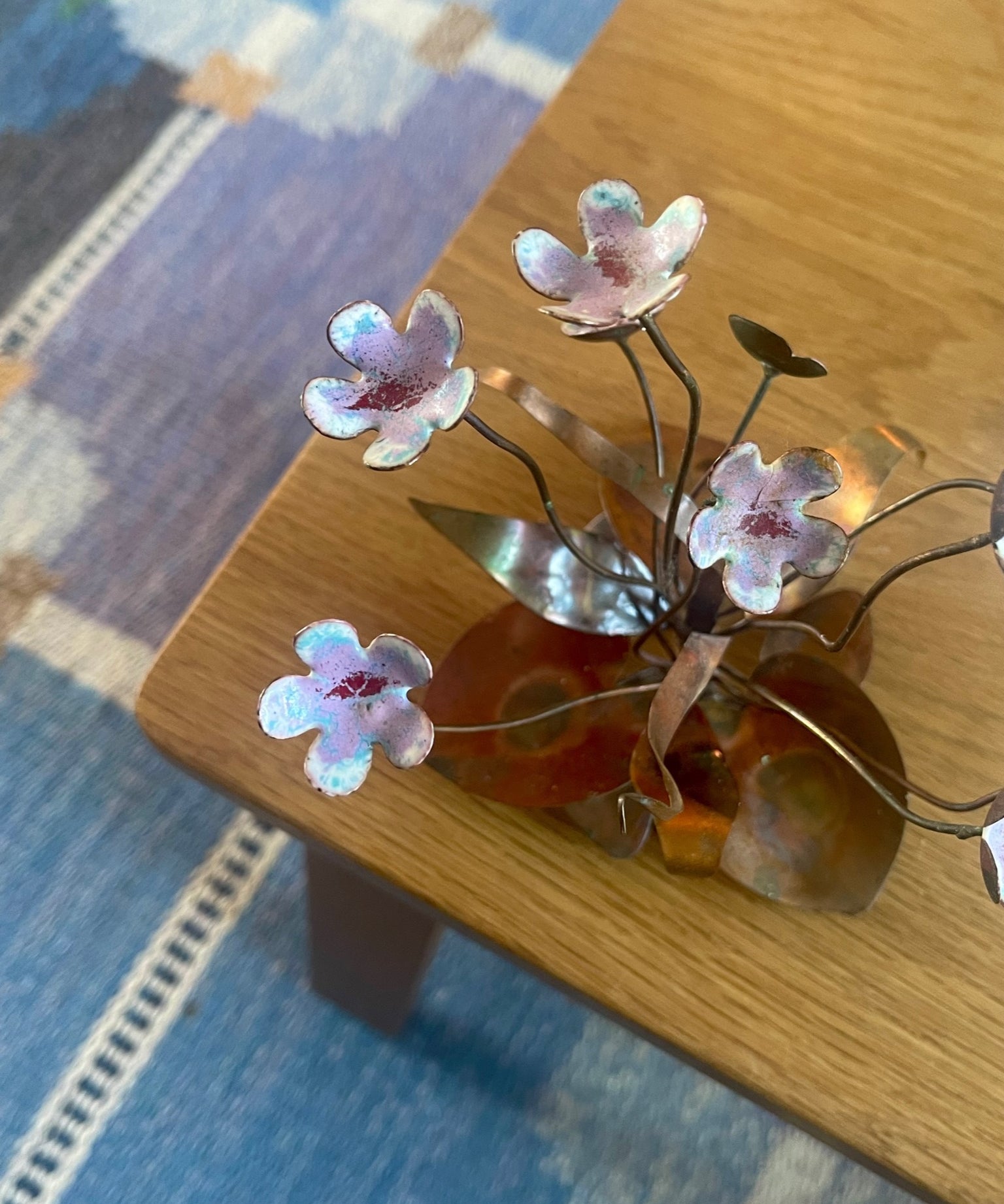 Vintage light purple flower sculpture