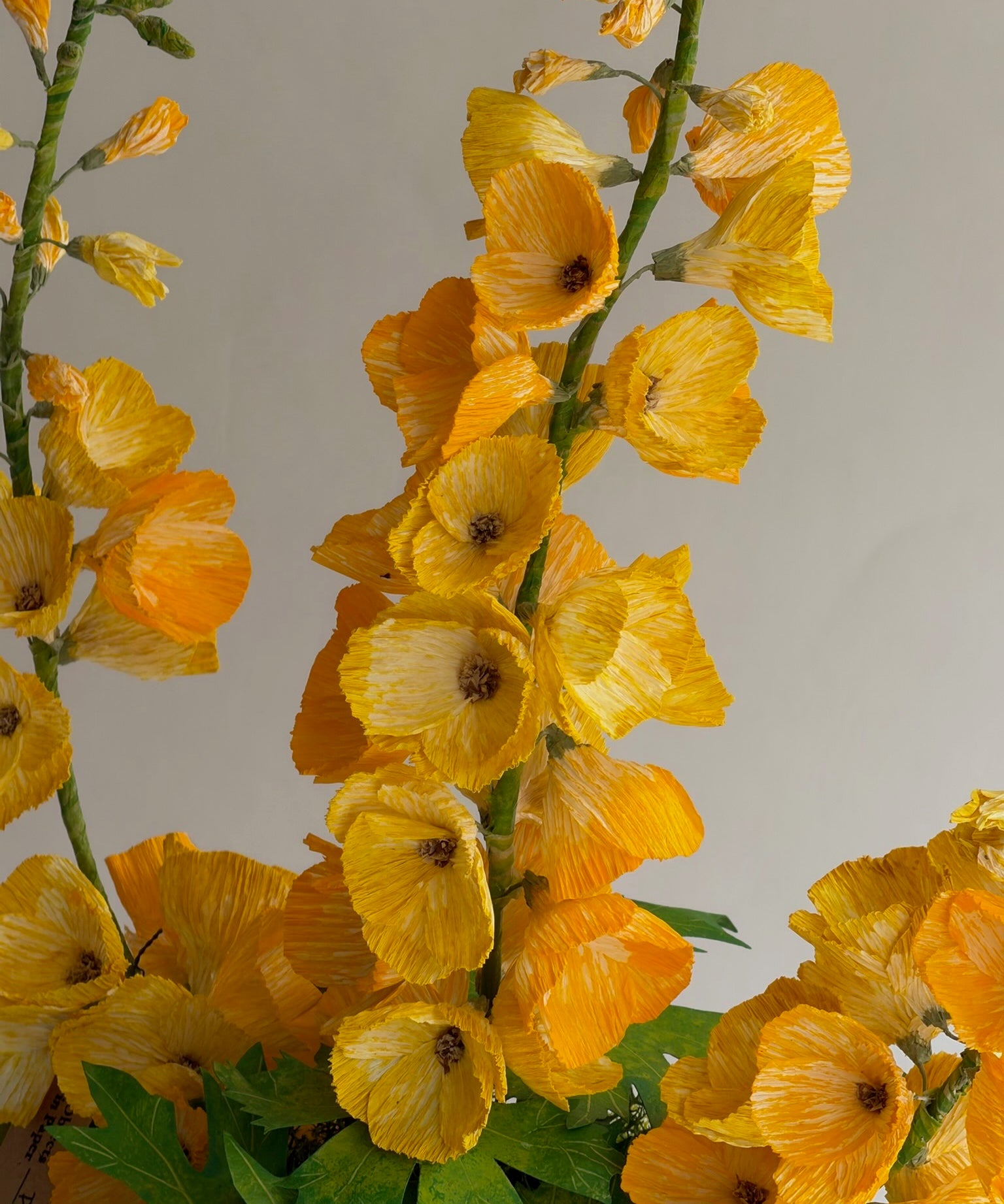 Paper flower 'Yellow Delphinium'