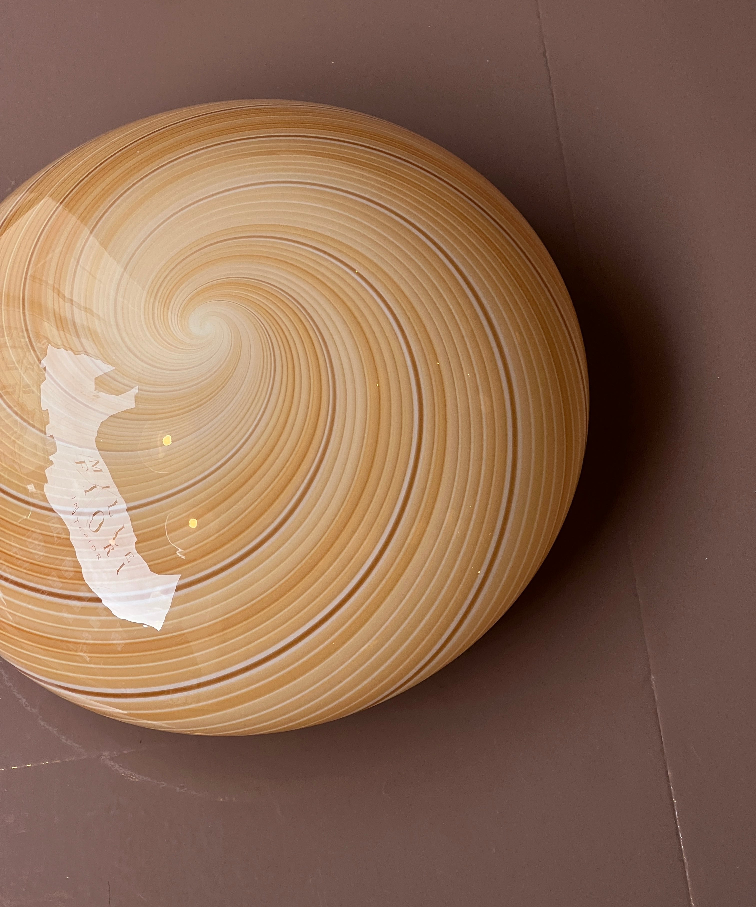 Vintage Murano caramel swirl ceiling/wall lamp (D36)