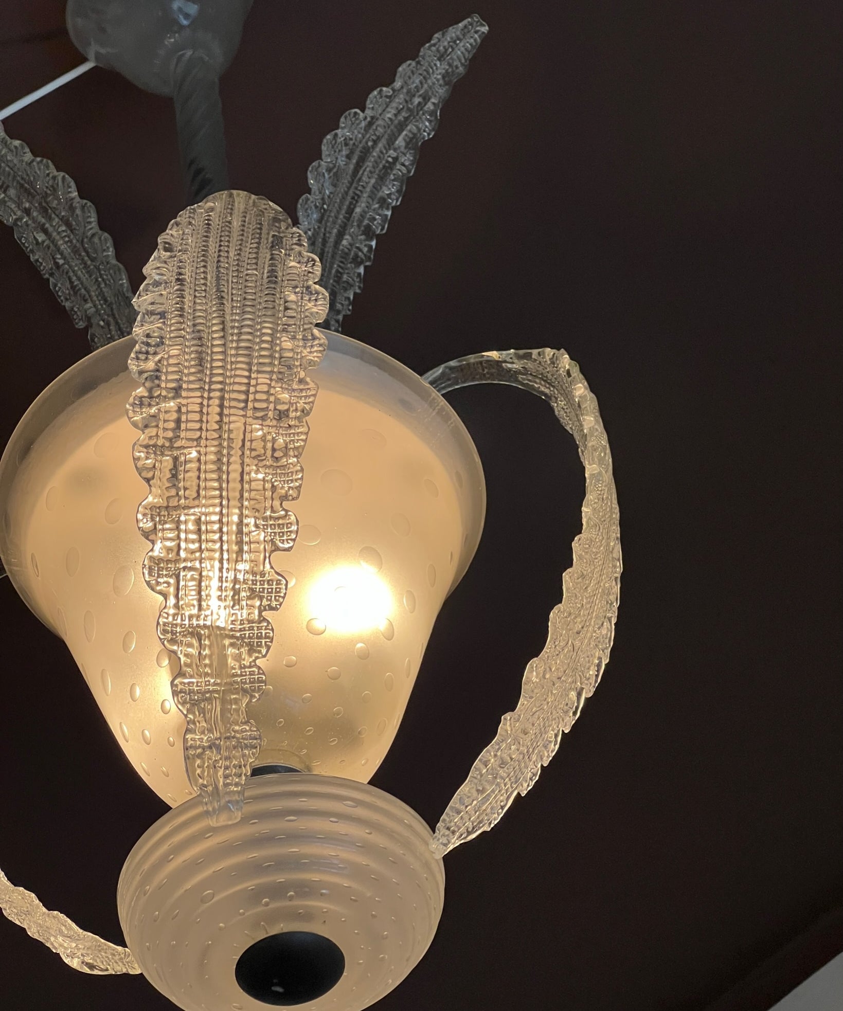 Barovier and Toso classic Murano glass leaves chandelier