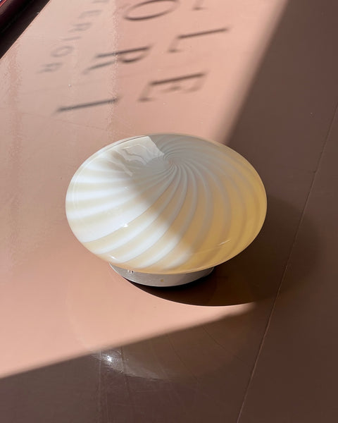 Vintage Murano yellow/cream swirl ceiling/wall lamp (D25)