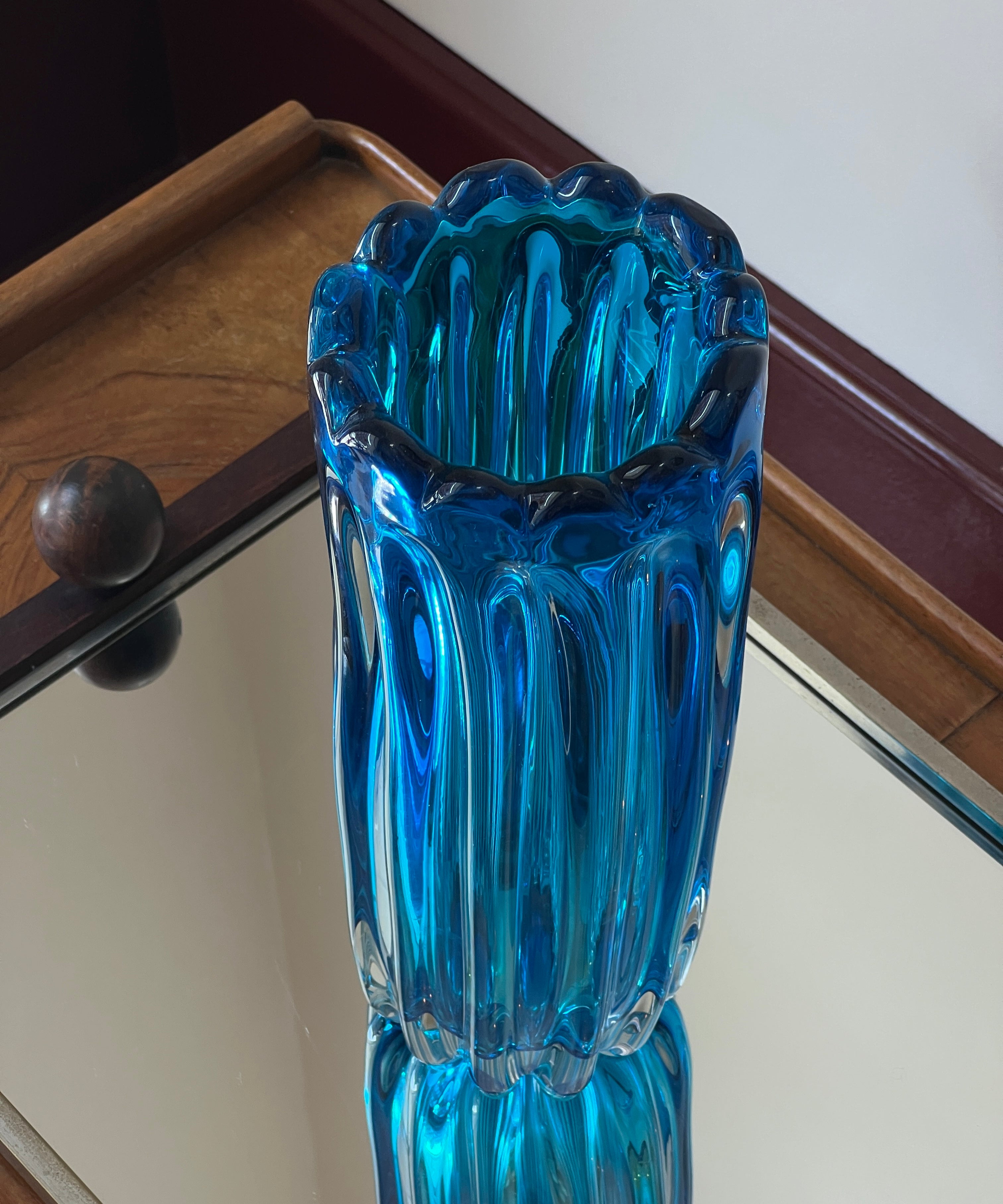 Vintage blue Murano vase