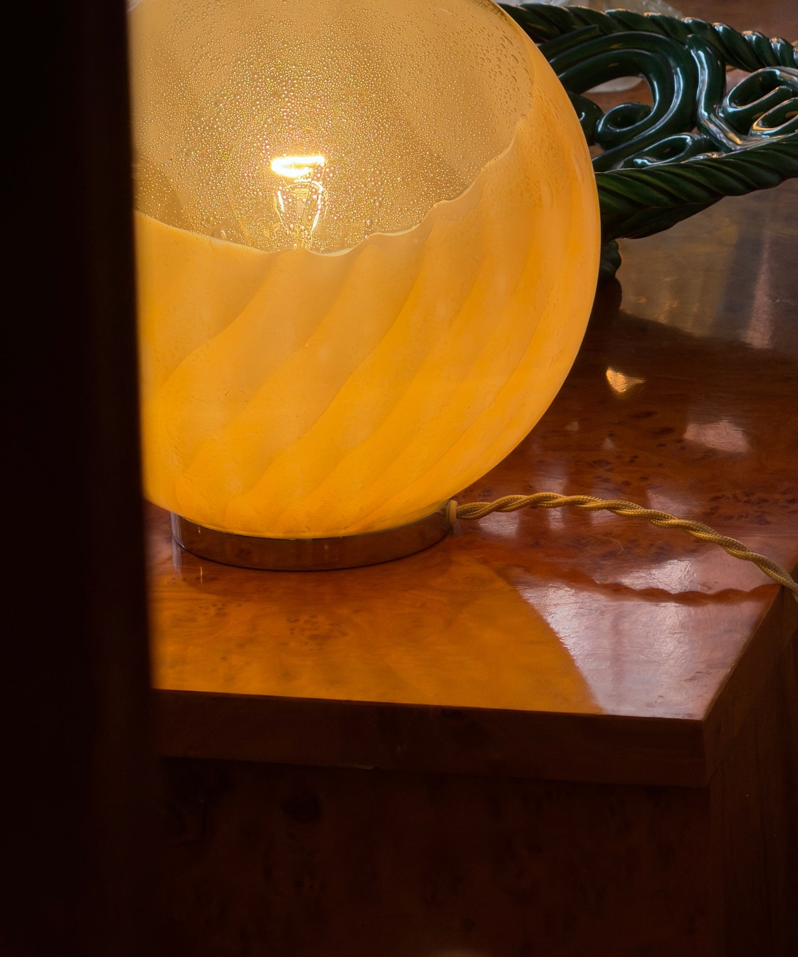 Vintage golden clear Murano table lamp
