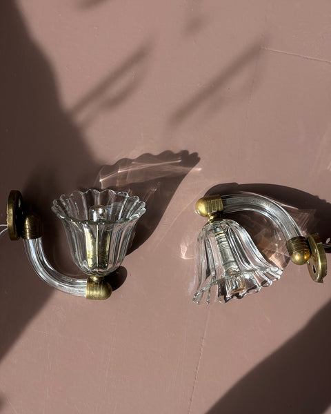 Pair of vintage Murano wall lamps