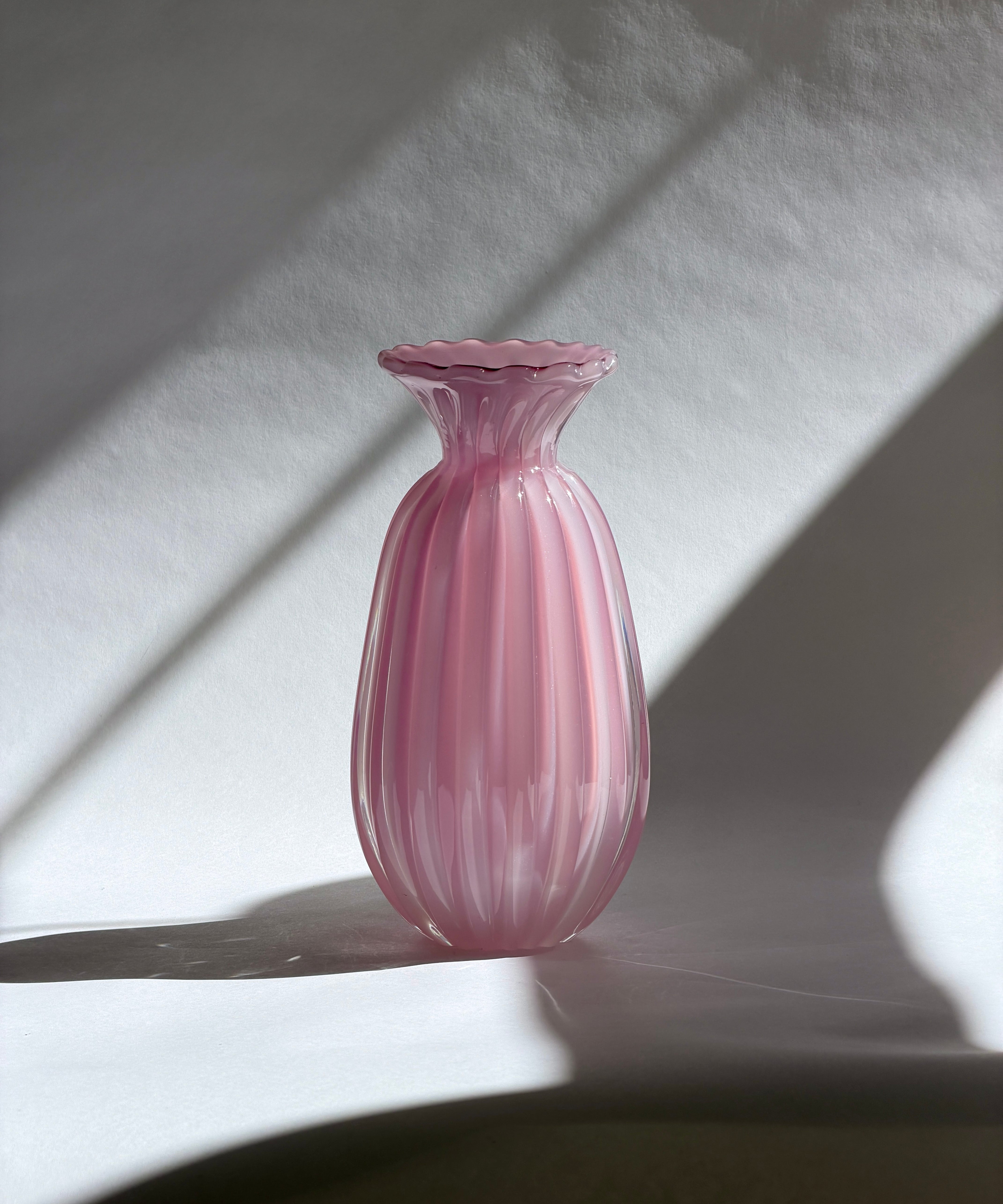 Vintage pink Murano vase