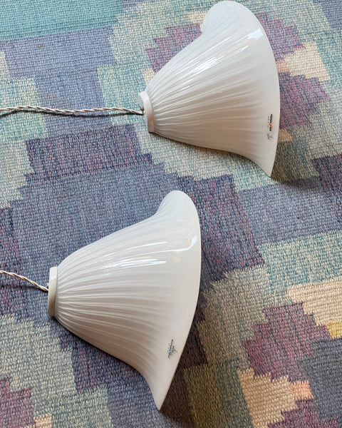 Vintage white shell Murano wall lamp (2 available)