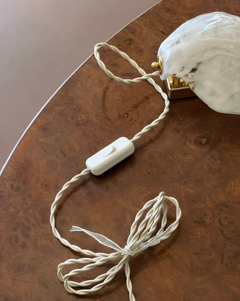 Cotton braided cable with switch and EU plug (for wall lamps)