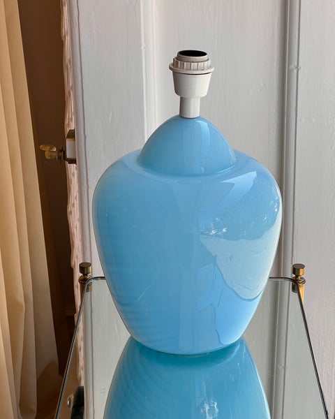 Vintage light blue swirl Murano table lamp (without shade) (Large)
