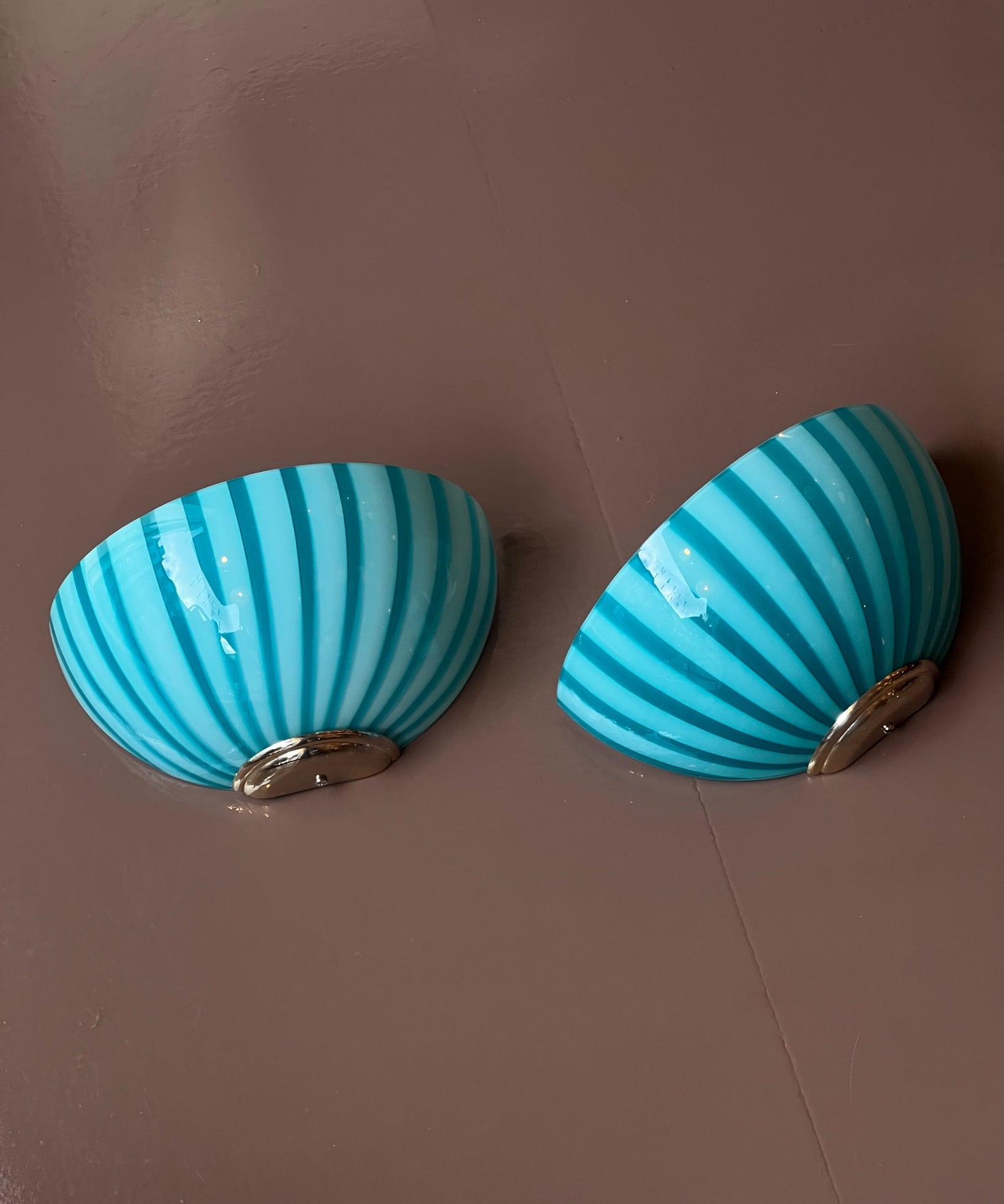Vintage Green Murano wall lamps (2 available)