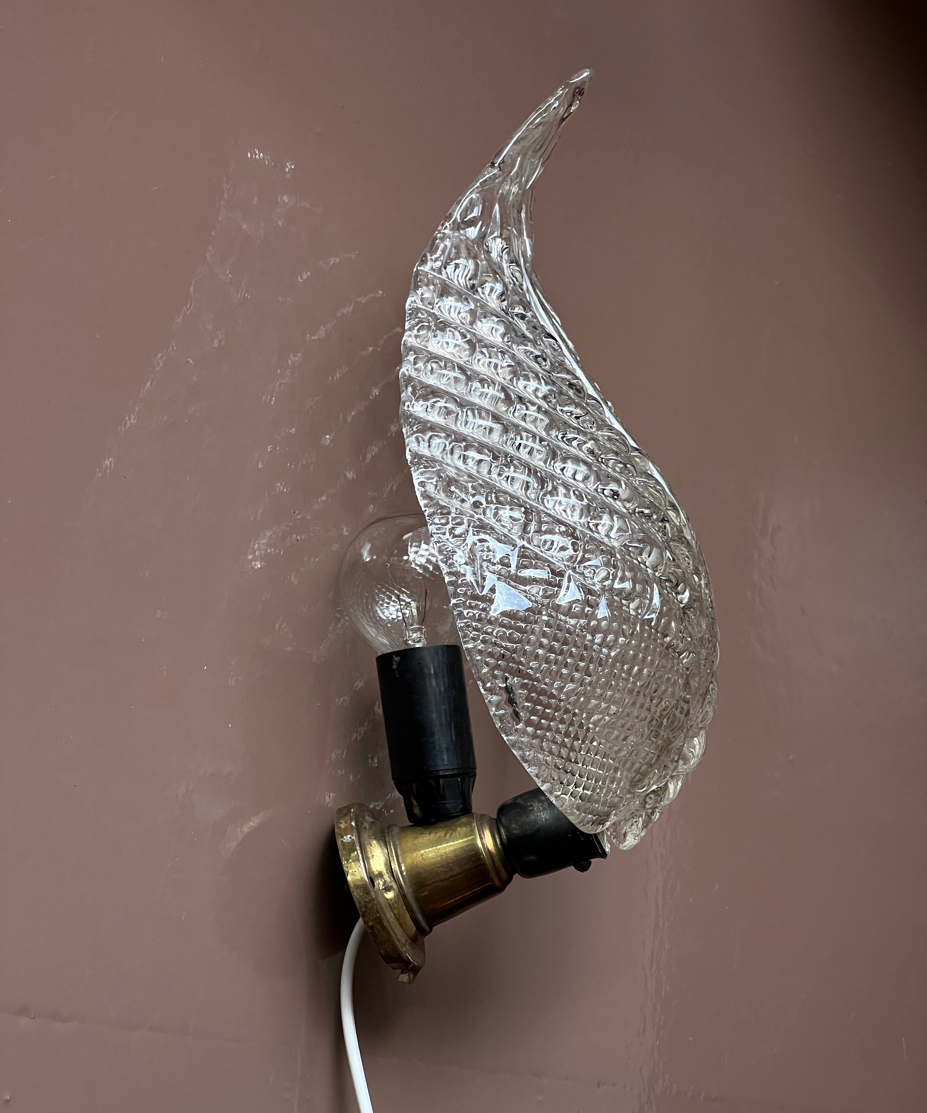 Vintage Murano leaf wall lamp