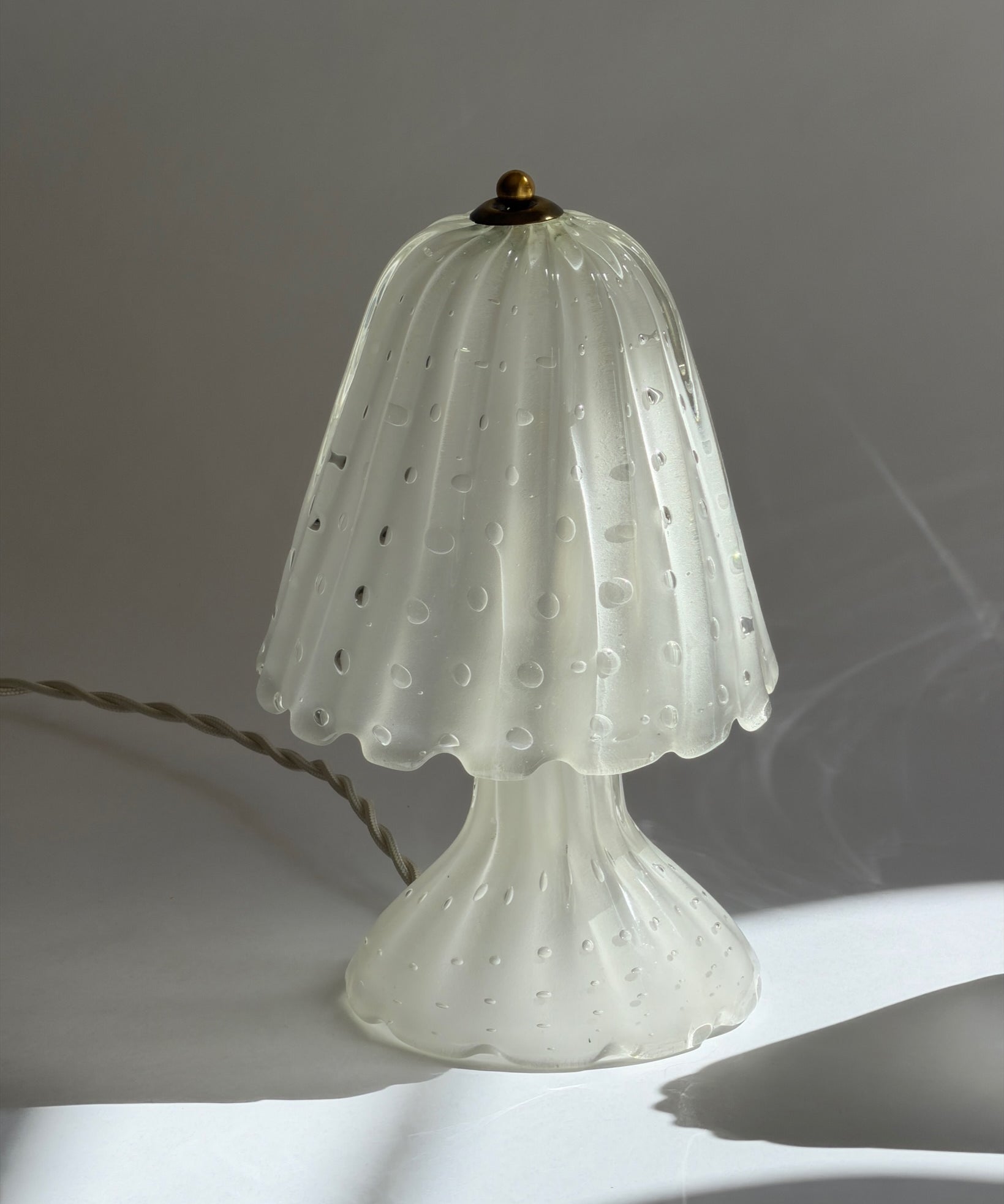 Vintage clear/frosted Murano table lamp (1 available)