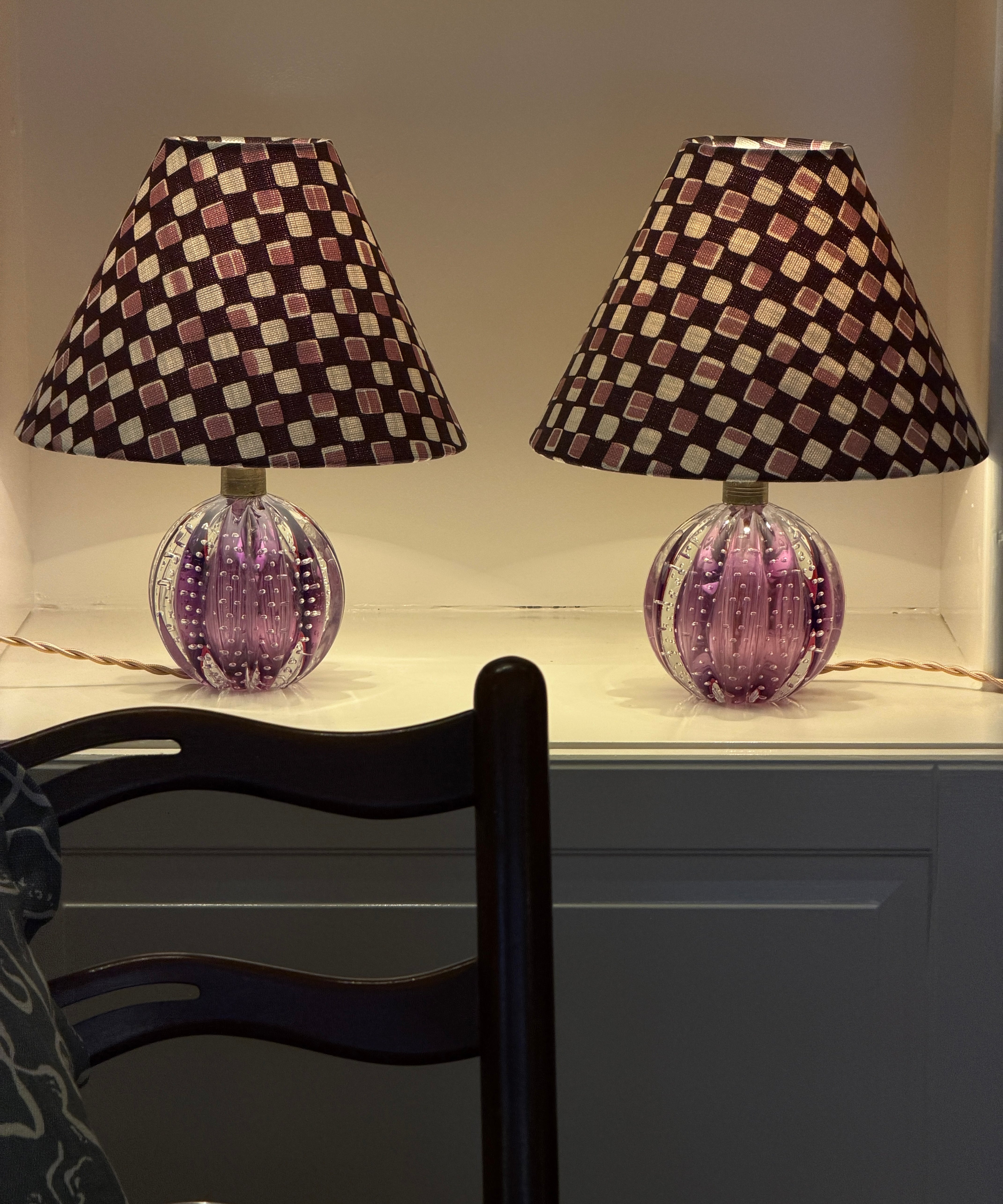 Vintage purple Murano table lamp (incl. lampshade)