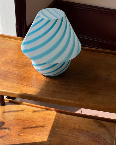 Mushroom table lamp - Blue swirl