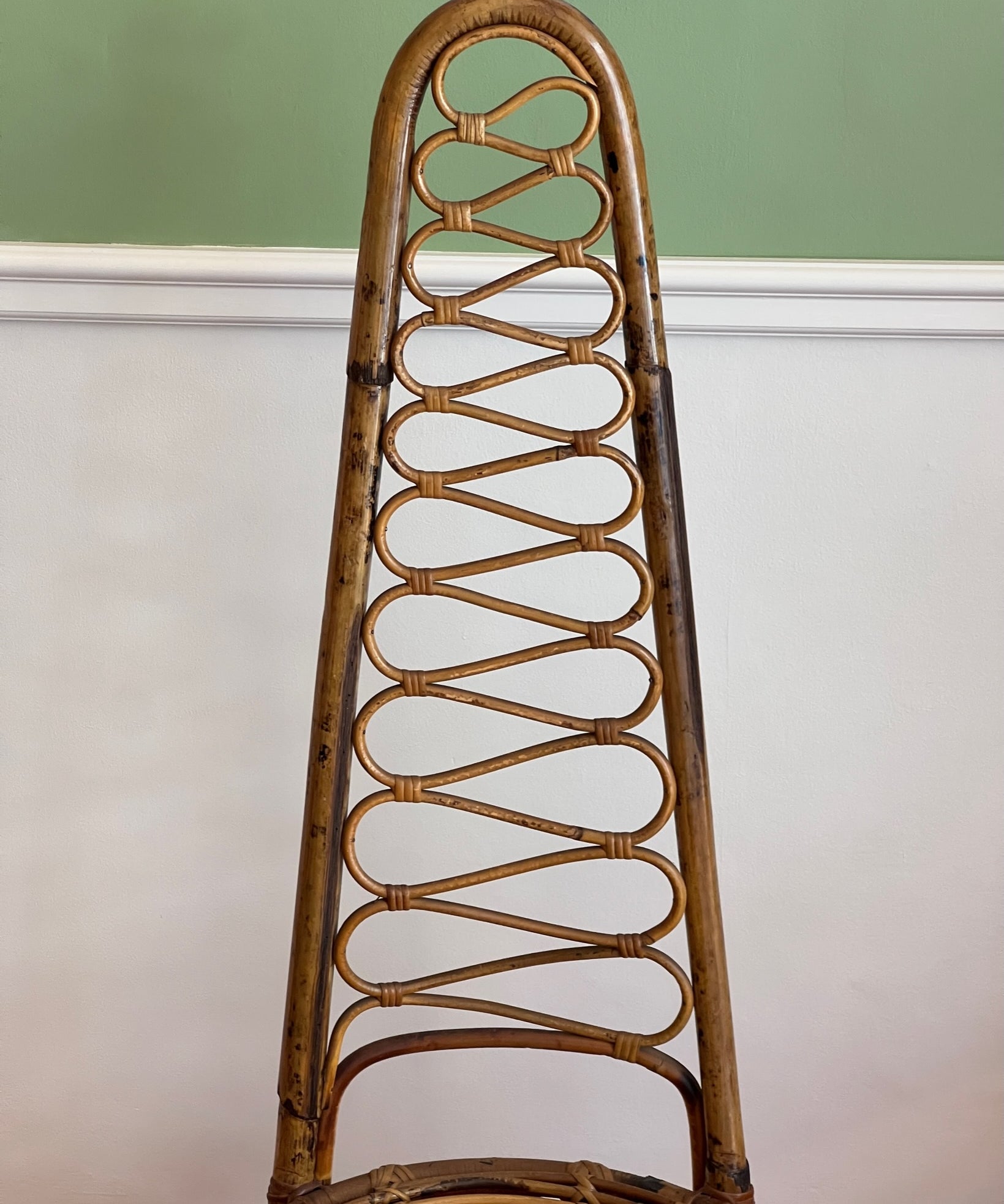 Vintage rattan/bamboo chair, Italy, 1960s (1 available)