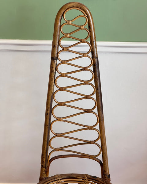 Vintage rattan/bamboo chair, Italy, 1960s (2 available)