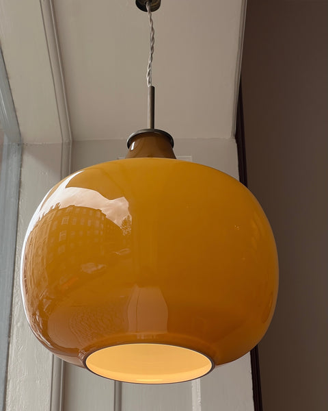Vintage Massimo Vignelli Venini amber ceiling lamp (35 cm)
