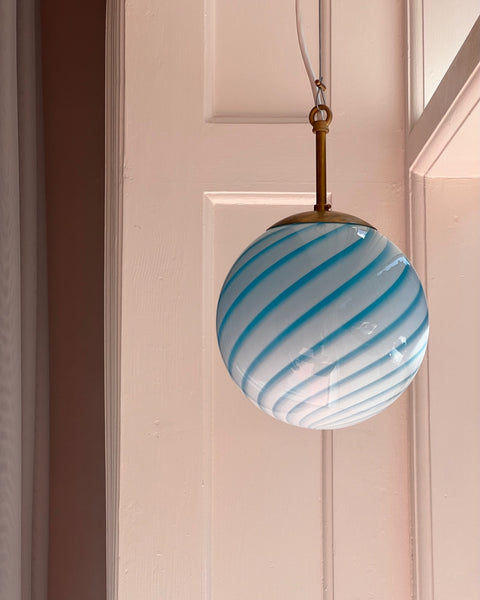 Ceiling lamp - Aqua blue swirl D20
